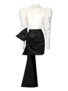 Gaby Charbachy Puff-sleeve Bow-detail Jumpsuit In Multi