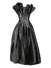 Gaby Charbachy Ruffled Draped Dress In Black
