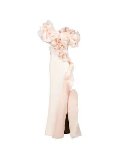 Gaby Charbachy Ruffled Maxi Dress In Neutral