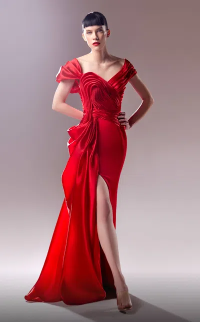 Gaby Charbachy Sculpted Liquid Gown In Pink