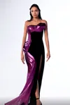 Gaby Charbachy Metallic-effect Mermaid Gown In Purple