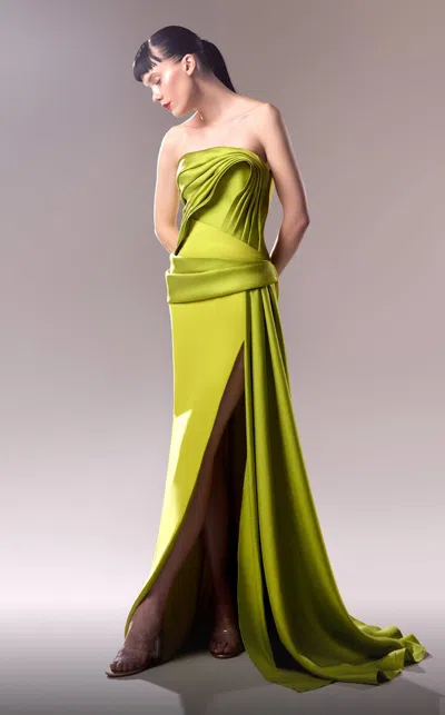 Gaby Charbachy Strapless Sculp Bust Gown In Pink
