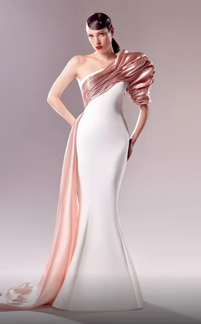 Gaby Charbachy Two Tone Mermaid Gown In Pink