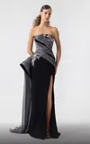 Gaby Charbachy Two-tone Strapless Gown