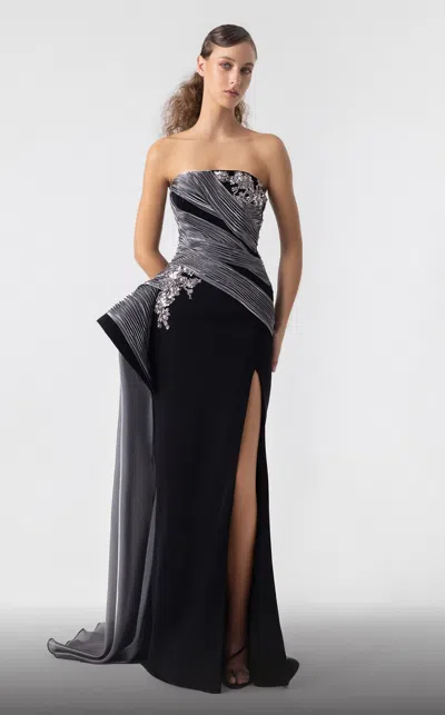 Gaby Charbachy Two-tone Strapless Gown