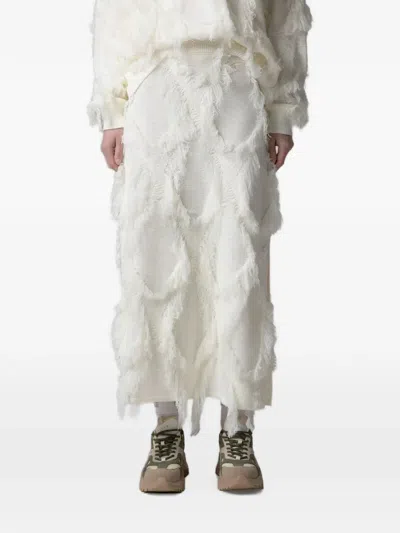 Gaelle Paris Diamond Fringe-detail Skirt In White