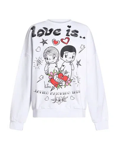 Gaelle Paris Gaëlle Paris Love Is. By Gaëlle Paris Woman Sweatshirt White Size 1 Cotton, Elastane