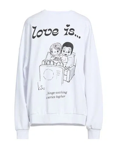 Gaelle Paris Gaëlle Paris Love Is. By Gaëlle Paris Woman Sweatshirt White Size 1 Cotton, Polyester