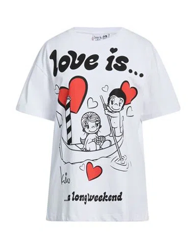 Gaelle Paris Gaëlle Paris Love Is. By Gaëlle Paris Woman T-shirt White Size 2 Cotton