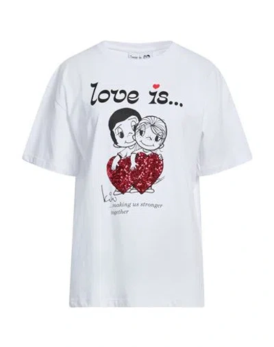 Gaelle Paris Gaëlle Paris Love Is. By Gaëlle Paris Woman T-shirt White Size 2 Cotton
