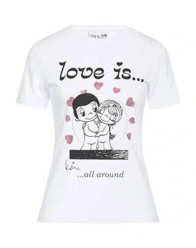 Gaelle Paris Gaëlle Paris Love Is. By Gaëlle Paris Woman T-shirt White Size 3 Cotton, Elastane