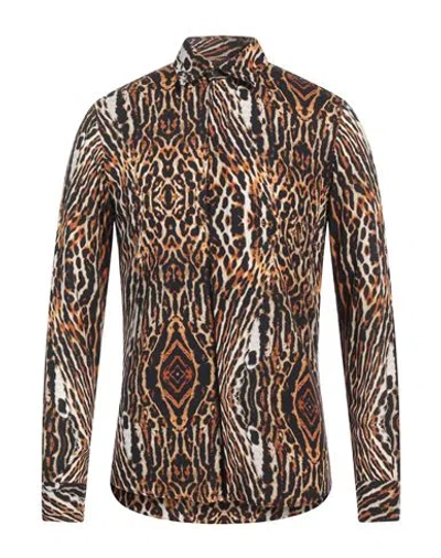 Gaelle Paris Gaëlle Paris Man Shirt Beige Size 44 Viscose In Animal Print