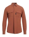 Gaelle Paris Gaëlle Paris Man Shirt Brown Size 38 Viscose, Linen