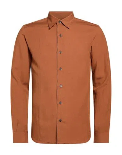 Gaelle Paris Gaëlle Paris Man Shirt Light Brown Size 44 Viscose, Linen In Sand