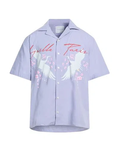 Gaelle Paris Gaëlle Paris Man Shirt Lilac Size 38 Cotton In Blue