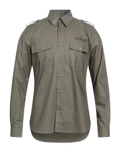 Gaelle Paris Gaëlle Paris Man Shirt Military Green Size 38 Cotton