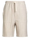 Gaelle Paris Gaëlle Paris Man Shorts & Bermuda Shorts Beige Size 30 Linen, Cotton In Multi