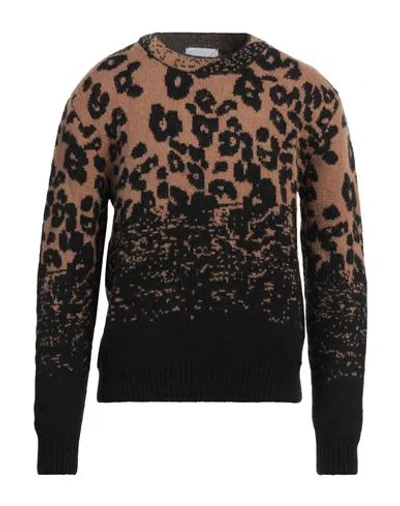 Gaelle Paris Gaëlle Paris Man Sweater Camel Size L Acrylic, Polyamide, Alpaca Wool In Beige