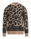 Gaelle Paris Gaëlle Paris Man Sweater Sand Size L Acrylic, Polyester, Mohair Wool, Wool In Brown
