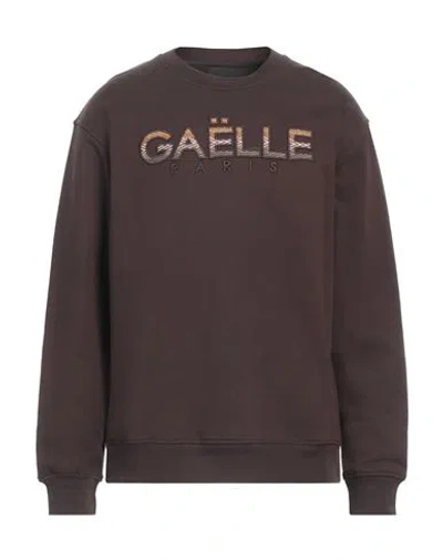 Gaelle Paris Gaëlle Paris Man Sweatshirt Dark Brown Size L Cotton, Elastane