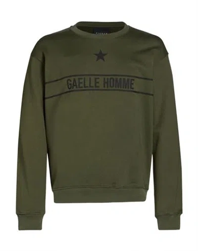 Gaelle Paris Gaëlle Paris Man Sweatshirt Military Green Size M Cotton, Elastane