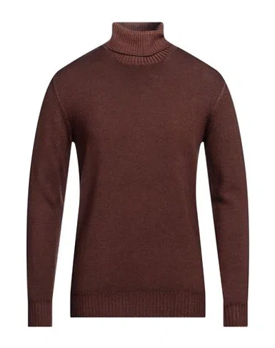Gaelle Paris Gaëlle Paris Man Turtleneck Brown Size M Merino Wool