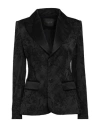 Gaelle Paris Gaëlle Paris Noir Woman Blazer Black Size 10 Polyester, Polyamide, Elastane In Black