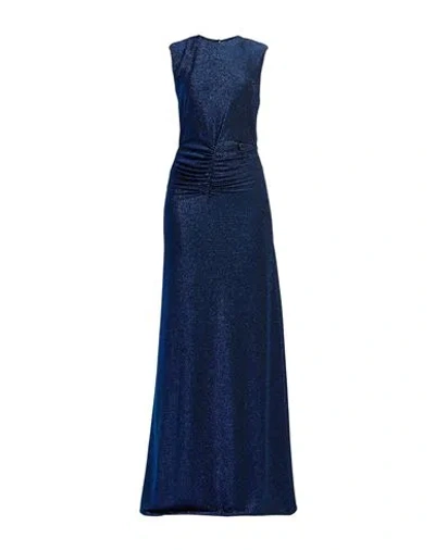 Gaelle Paris Gaëlle Paris Noir Woman Maxi Dress Blue Size 6 Polyamide, Polyester, Elastane