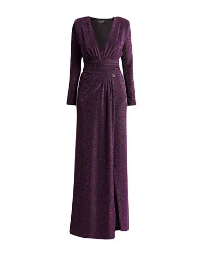 Gaelle Paris Gaëlle Paris Noir Woman Maxi Dress Purple Size 8 Polyamide, Polyester, Elastane