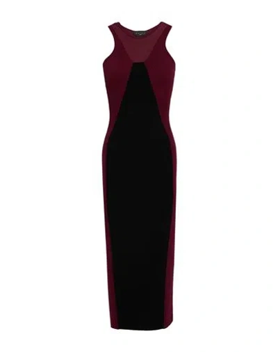 Gaelle Paris Gaëlle Paris Noir Woman Midi Dress Burgundy Size 2 Viscose, Polyester, Polyamide, Cotton In Red