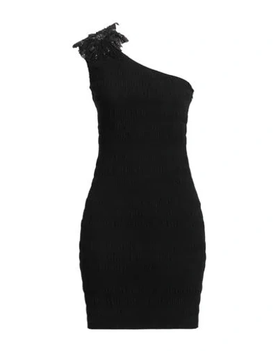 Gaelle Paris Gaëlle Paris Noir Woman Mini Dress Black Size 8 Viscose, Polyamide, Elastane