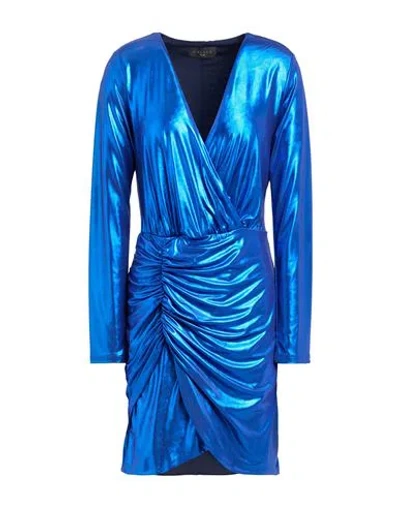 Gaelle Paris Gaëlle Paris Noir Woman Mini Dress Bright Blue Size 8 Polyester, Elastane