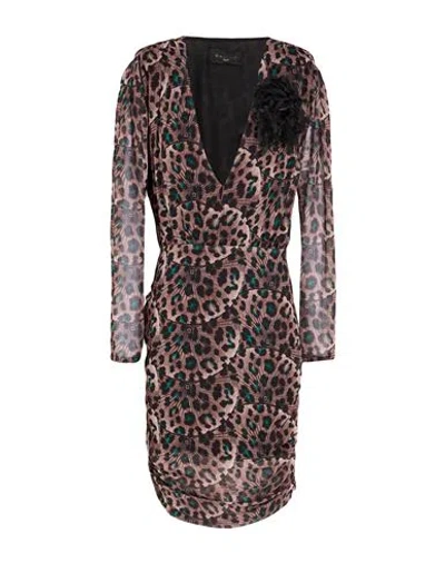 Gaelle Paris Gaëlle Paris Noir Woman Mini Dress Brown Size 4 Polyester
