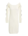 Gaelle Paris Gaëlle Paris Noir Woman Mini Dress Cream Size 3 Viscose, Polyester, Polyamide In White