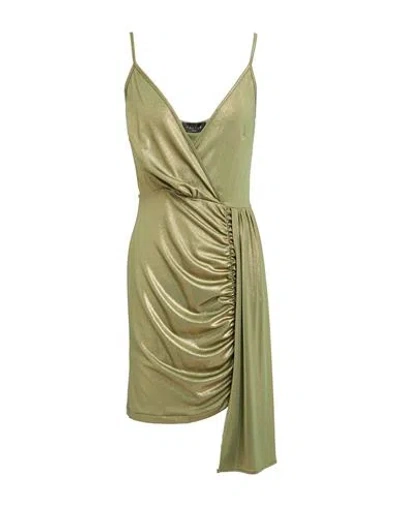 Gaelle Paris Gaëlle Paris Noir Woman Mini Dress Sage Green Size 6 Polyester, Elastane