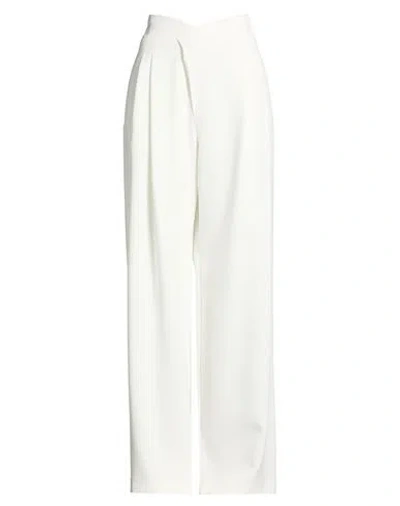 Gaelle Paris Gaëlle Paris Noir Woman Pants White Size 8 Polyester, Elastane