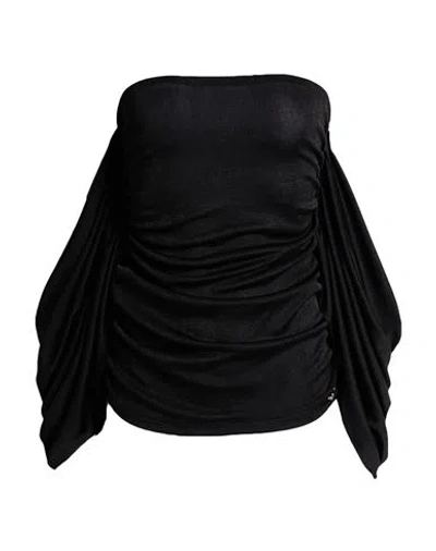 Gaelle Paris Gaëlle Paris Noir Woman Top Black Size 4 Polyester, Elastane