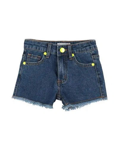 Gaelle Paris Babies' Gaëlle Paris Toddler Girl Denim Shorts Blue Size 4 Cotton, Elastane, Polyester, Polyurethane