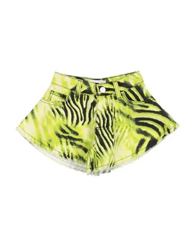 Gaelle Paris Babies' Gaëlle Paris Toddler Girl Denim Shorts Lime Green Size 6 Cotton