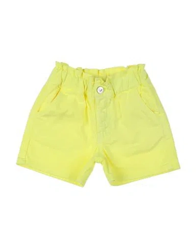 Gaelle Paris Babies' Gaëlle Paris Toddler Girl Denim Shorts Pastel Yellow Size 6 Cotton, Elastane