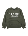 Gaelle Paris Babies' Gaëlle Paris Toddler Girl Sweatshirt Military Green Size 6 Cotton, Elastane