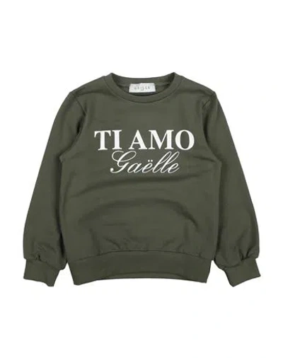 Gaelle Paris Babies' Gaëlle Paris Toddler Girl Sweatshirt Military Green Size 6 Cotton, Elastane