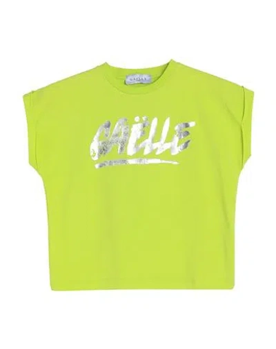 Gaelle Paris Babies' Gaëlle Paris Toddler Girl T-shirt Lime Green Size 6 Cotton, Elastane