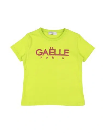 Gaelle Paris Babies' Gaëlle Paris Toddler Girl T-shirt Acid Green Size 6 Cotton, Elastane