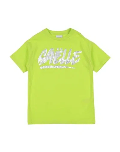 Gaelle Paris Babies' Gaëlle Paris Toddler Girl T-shirt Acid Green Size 4 Cotton, Elastane