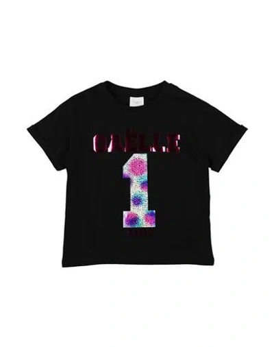 Gaelle Paris Babies' Gaëlle Paris Toddler Girl T-shirt Black Size 6 Cotton, Elastane
