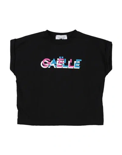 Gaelle Paris Babies' Gaëlle Paris Toddler Girl T-shirt Black Size 6 Cotton, Elastane