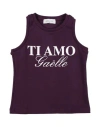 Gaelle Paris Gaëlle Paris Toddler Girl T-shirt Dark Purple Size 6 Cotton, Elastane In Purple