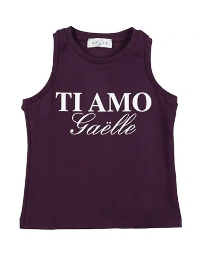 Gaelle Paris Babies' Gaëlle Paris Toddler Girl T-shirt Dark Purple Size 6 Cotton, Elastane