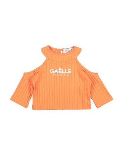 Gaelle Paris Babies' Gaëlle Paris Toddler Girl T-shirt Orange Size 6 Viscose, Polyester, Elastane